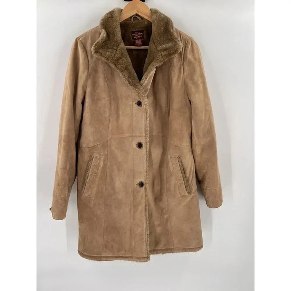 Eddie Bauer Jackets & Blazers - VINTAGE EDDIE BAUER Womens Washable Lined Faux Fur Suede Jacket Medium EASY CARE